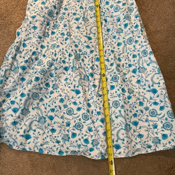 Draper James Blue Floral Print Flutter Sleeve Smocked Midi Sundress Like New - Picture 2 of 8